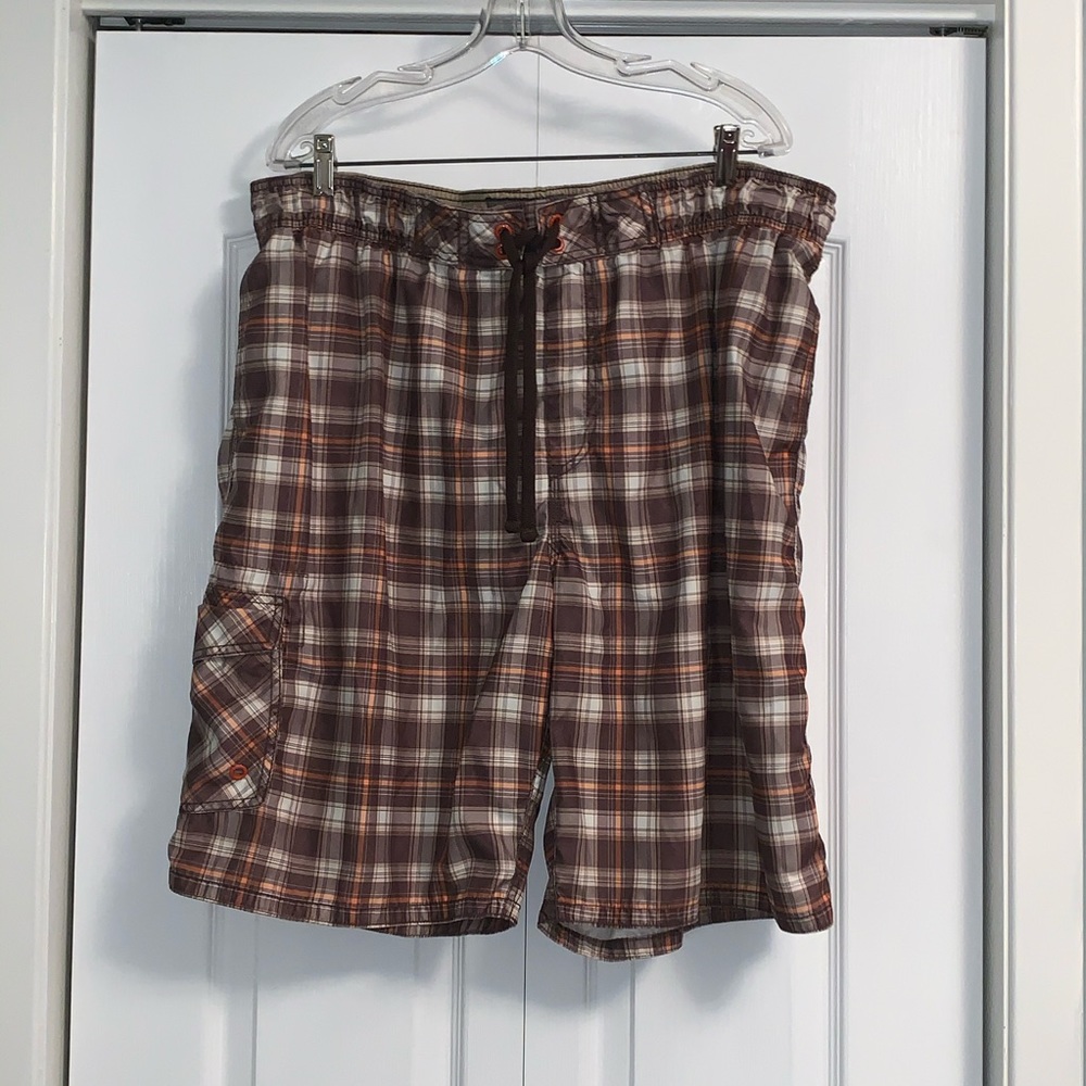 OLD NAVY mens size XXL plaid Swim Trunks shorts